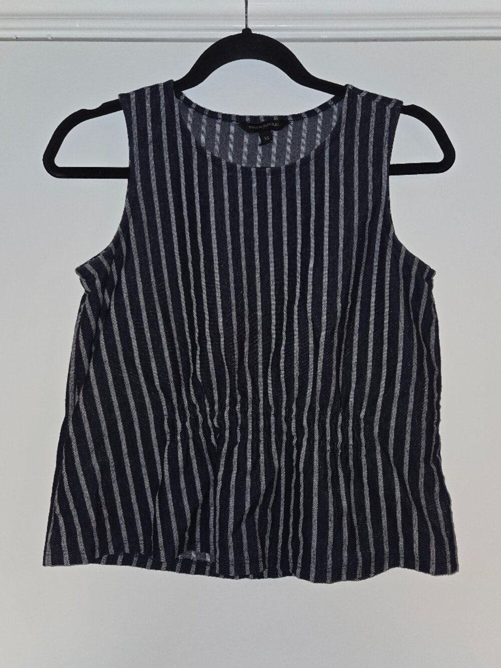 Banana Republic Sleeveless Stripe Shirt in Navy